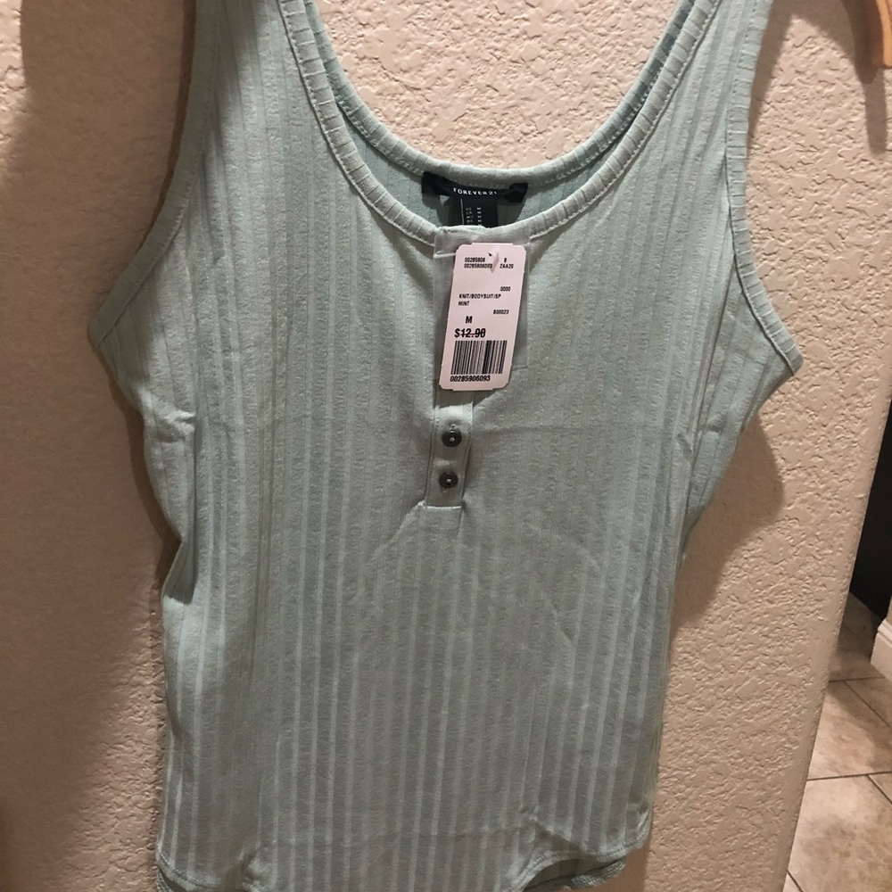 Forever 21 mint color sleeveless bodysuit